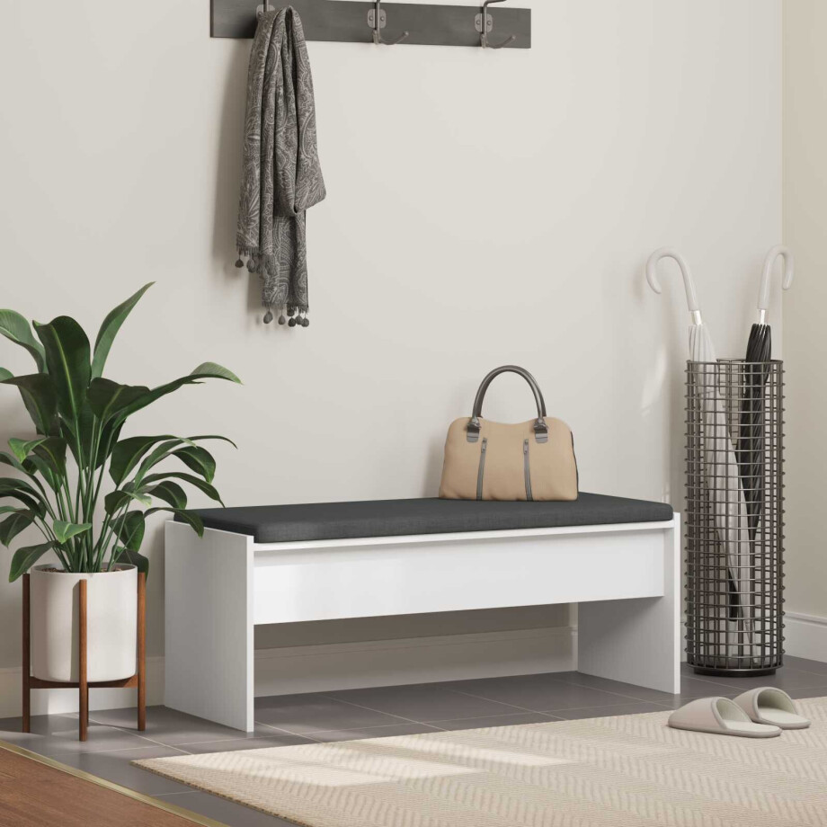 vidaXL Halbank met kussen Wit 103 x 38 x 40 cm vidaXL Halbank met kussen Wit 103 x 38 x 40 cm afbeelding 1