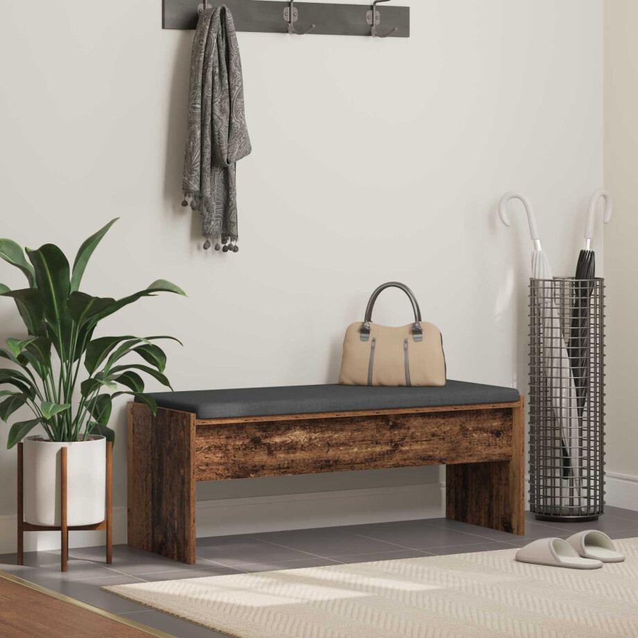 vidaXL Halbank met kussen Oudhout 103 x 38 x 40 cm vidaXL Halbank met kussen Oudhout 103 x 38 x 40 cm afbeelding 1