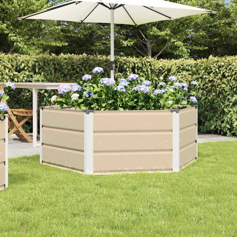 vidaXL Plantenbak Ivoor 129 x 129 x 45 cm Staal afbeelding 1