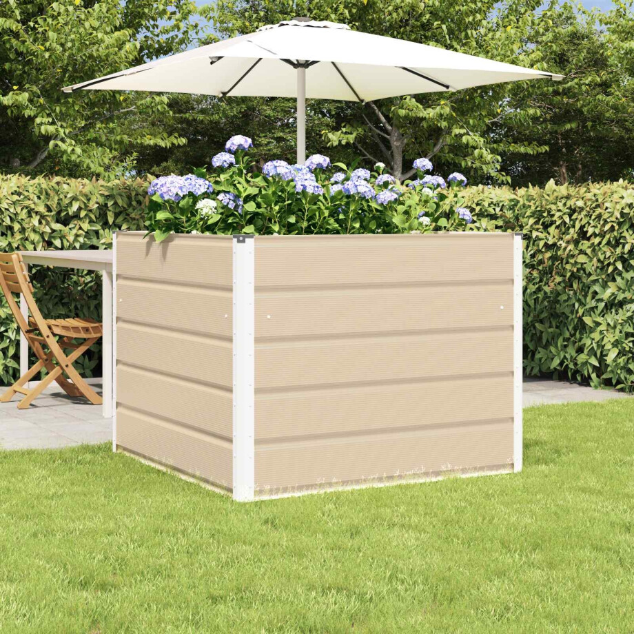 vidaXL Plantenbak Ivoor 100 x 100 x 75 cm Staal afbeelding 1