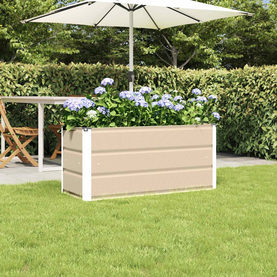 vidaXL Plantenbak Ivoor 100 x 40 x 45 cm Staal afbeelding 1