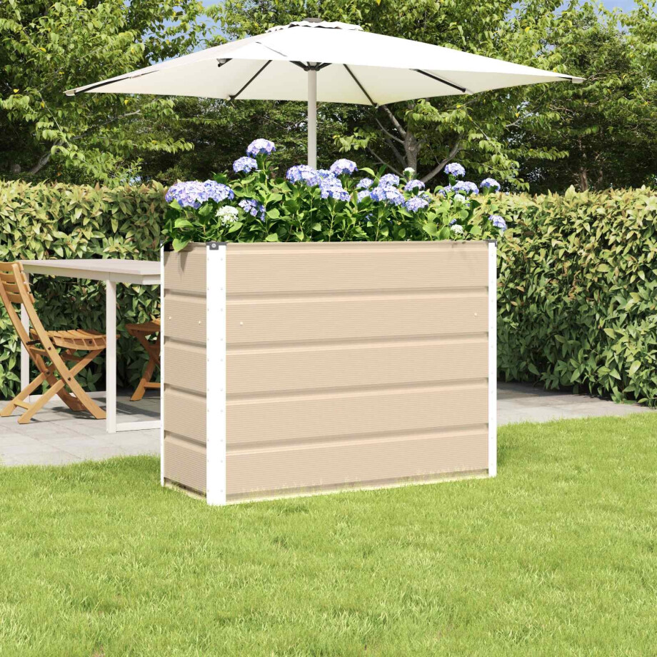 vidaXL Plantenbak Ivoor 100 x 40 x 75 cm Staal afbeelding 1