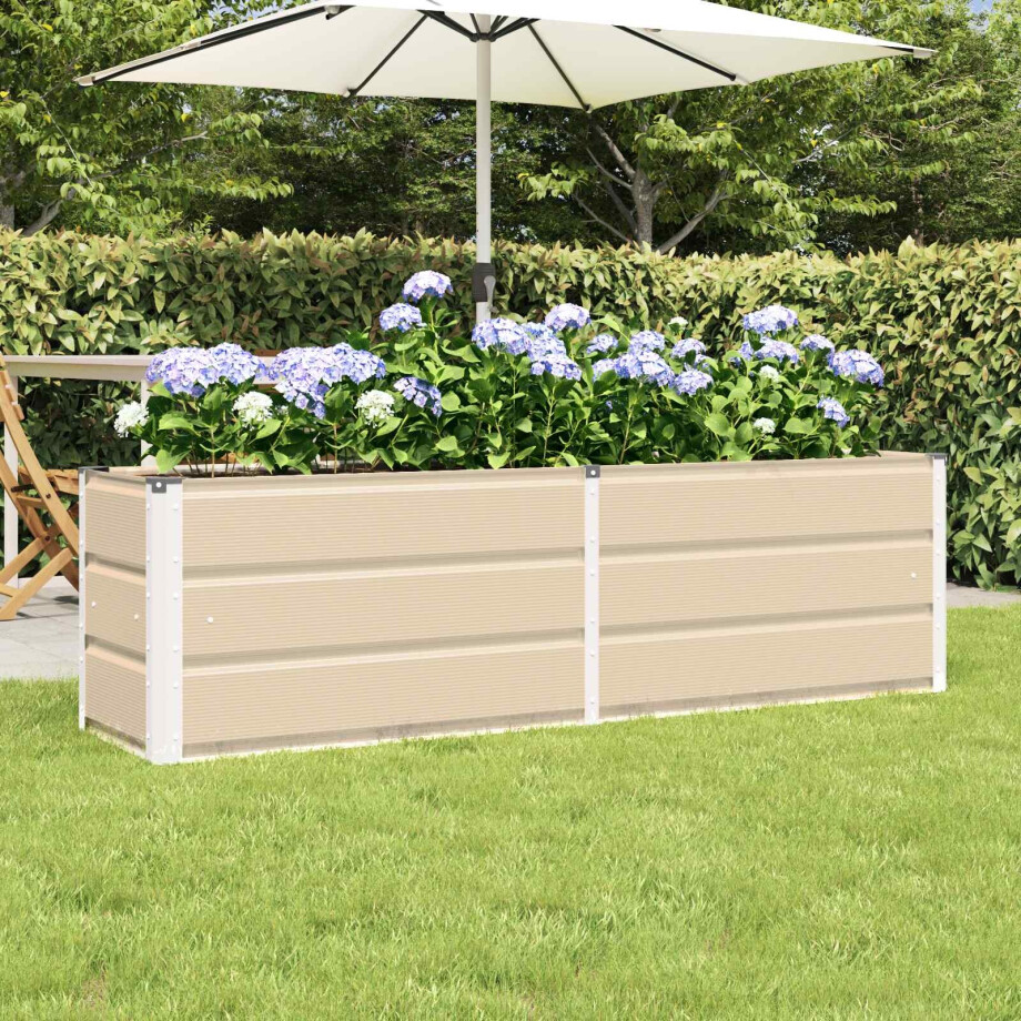 vidaXL Plantenbak Ivoor 160 x 40 x 45 cm Staal afbeelding 1