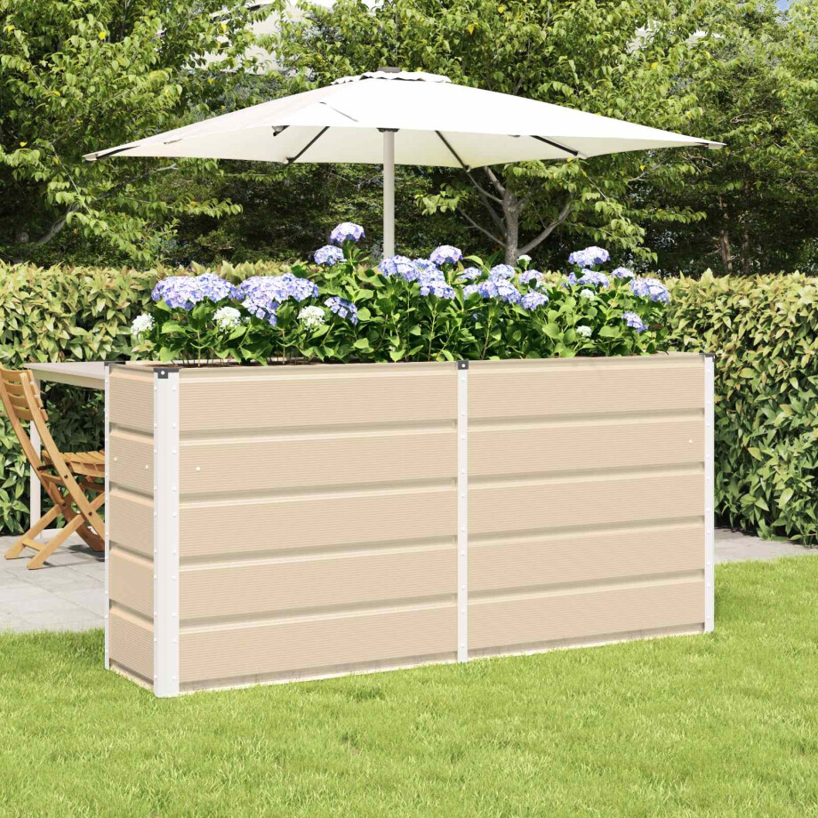 vidaXL Plantenbak Ivoor 160 x 40 x 75 cm Staal afbeelding 1