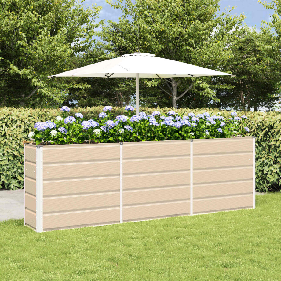 vidaXL Plantenbak Ivoor 240 x 40 x 75 cm Staal afbeelding 1