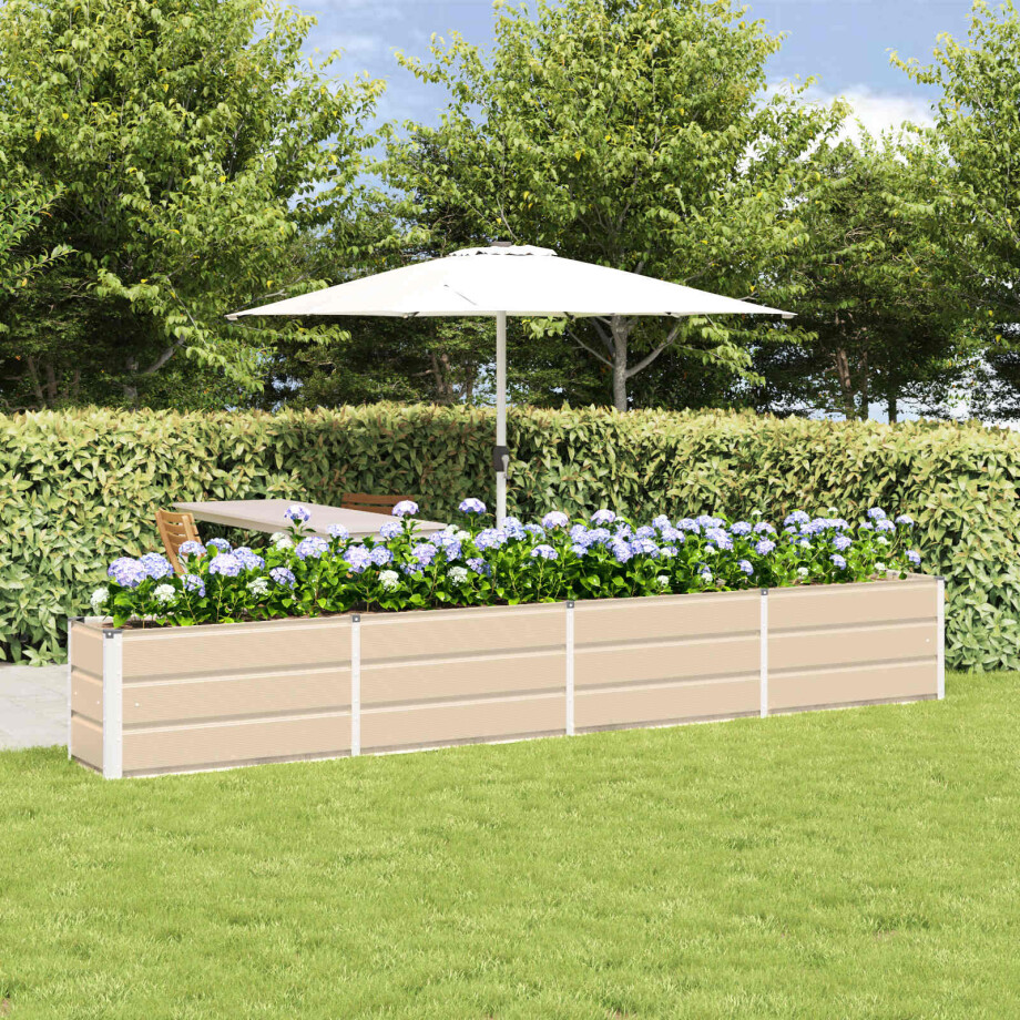 vidaXL Plantenbak Ivoor 320 x 40 x 45 cm Staal afbeelding 1