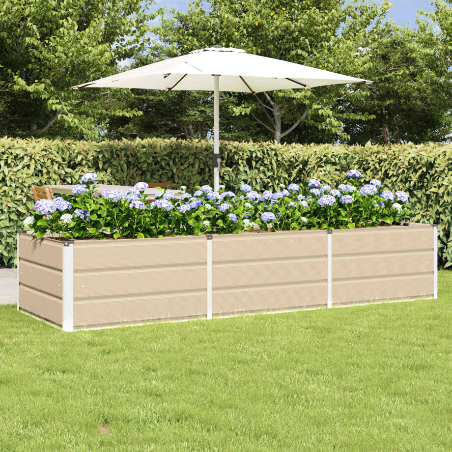 vidaXL Plantenbak Ivoor 240 x 80 x 45 cm Staal afbeelding 1