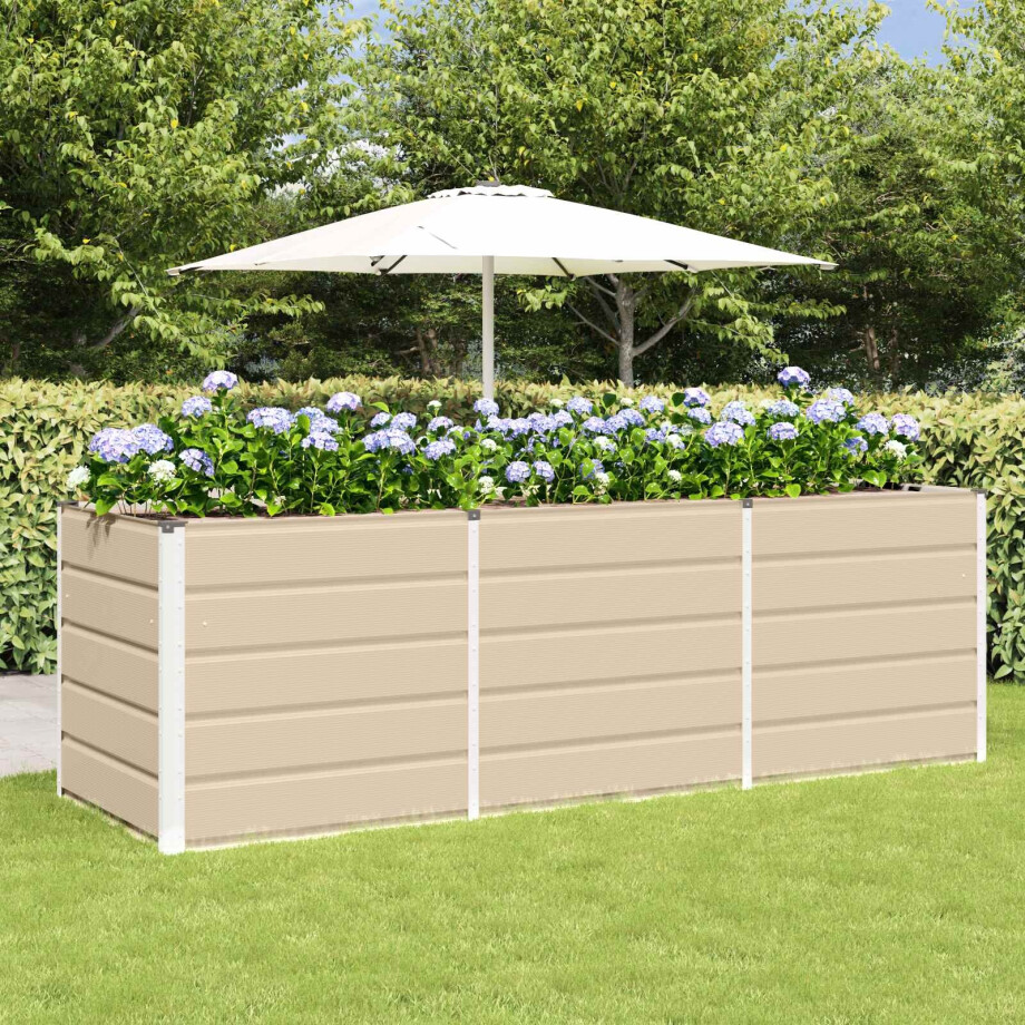 vidaXL Plantenbak Ivoor 240 x 80 x 75 cm Staal afbeelding 1
