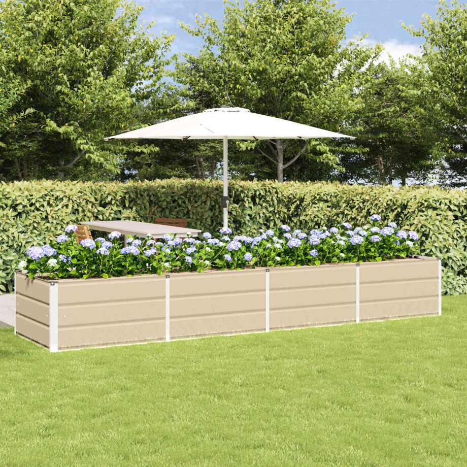 vidaXL Plantenbak Ivoor 320 x 80 x 45 cm Staal afbeelding 1