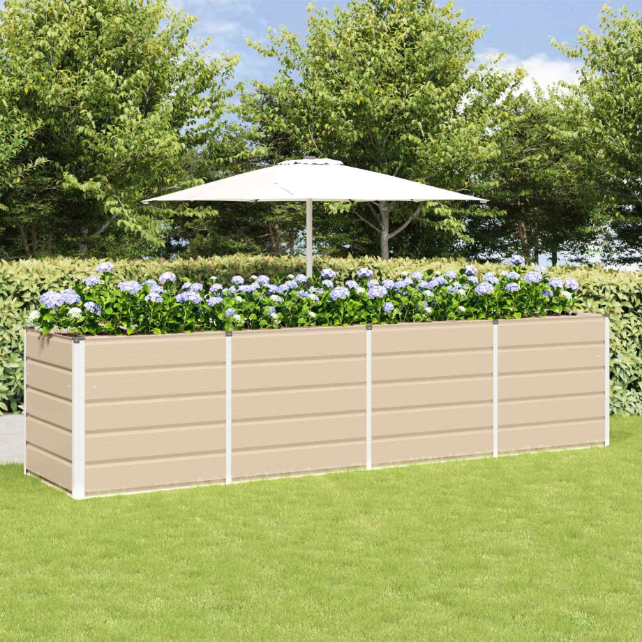 vidaXL Plantenbak Ivoor 320 x 80 x 75 cm Staal afbeelding 1