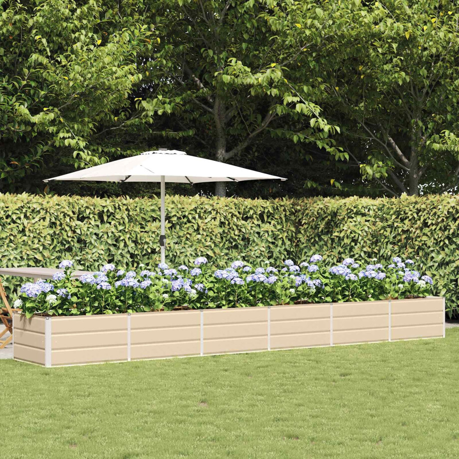 vidaXL Plantenbak Ivoor 480 x 80 x 45 cm Staal afbeelding 1