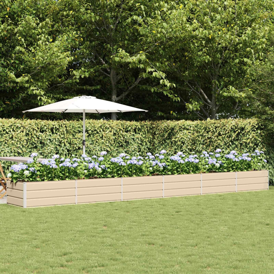 vidaXL Plantenbak Ivoor 600 x 80 x 45 cm Staal afbeelding 1