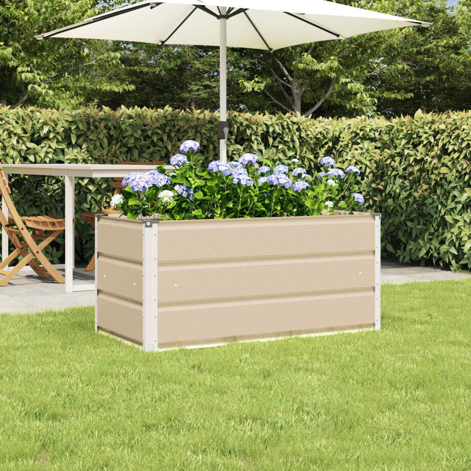 vidaXL Plantenbak Ivoor 100 x 50 x 45 cm Gegalvaniseerd staal afbeelding 1