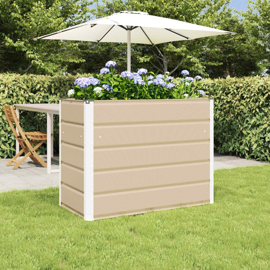 vidaXL Plantenbak Ivoor 100 x 50 x 75 cm Gegalvaniseerd staal afbeelding 1