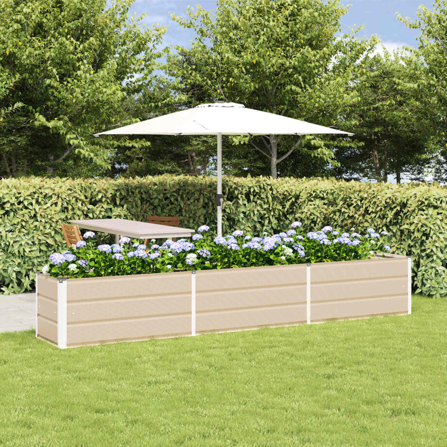 vidaXL Plantenbak Ivoor 290 x 50 x 45 cm Gegalvaniseerd staal afbeelding 1