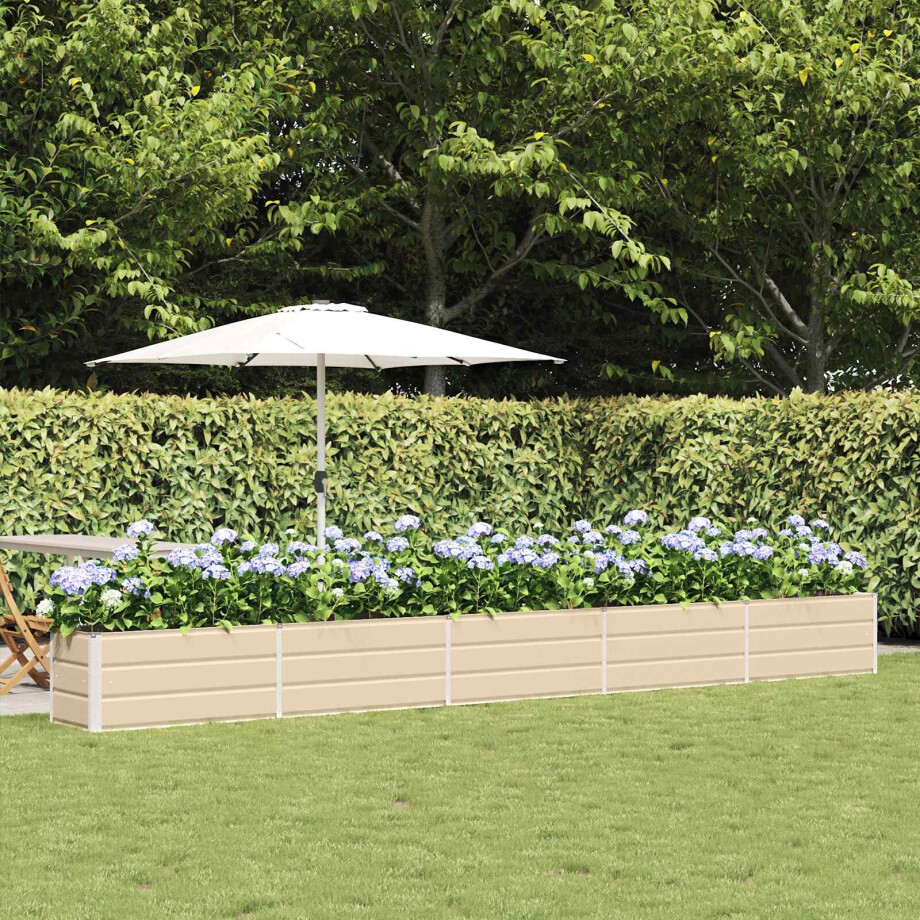 vidaXL Plantenbak Ivoor 480 x 50 x 45 cm Gegalvaniseerd staal afbeelding 1