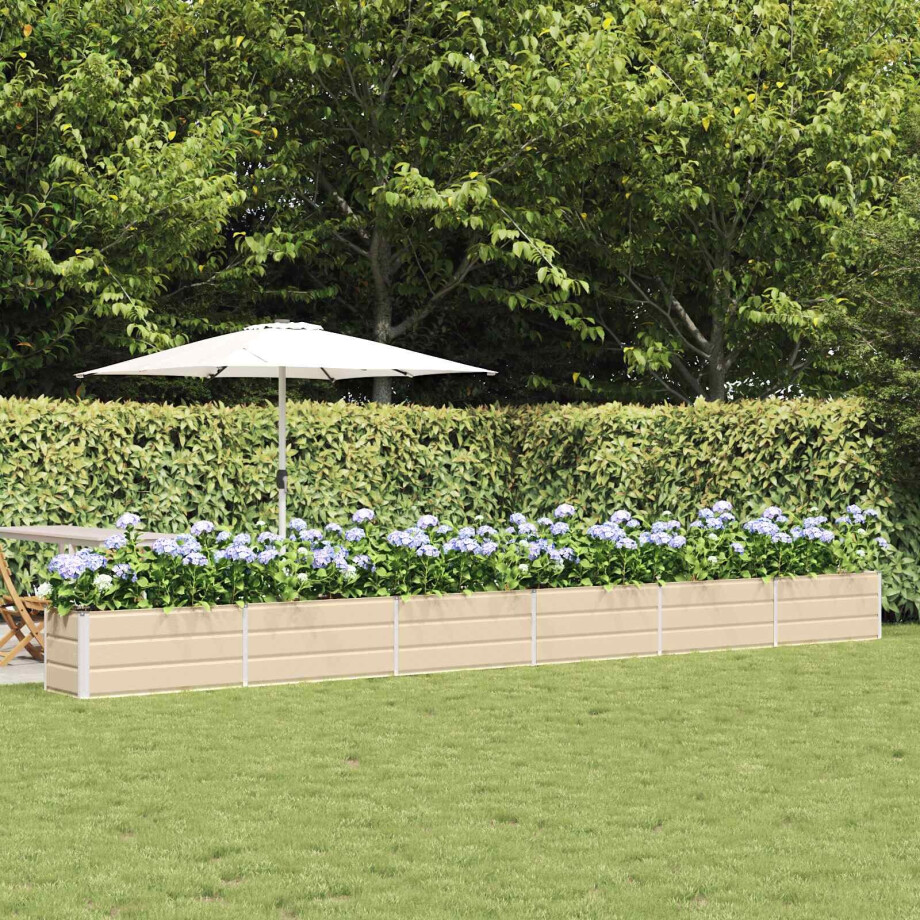 vidaXL Plantenbak Ivoor 580 x 50 x 45 cm Gegalvaniseerd staal afbeelding 1