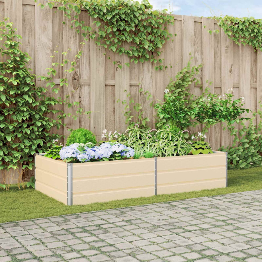 vidaXL Plantenbak Ivoor 195 x 100 x 45 cm Gegalvaniseerd staal afbeelding 1