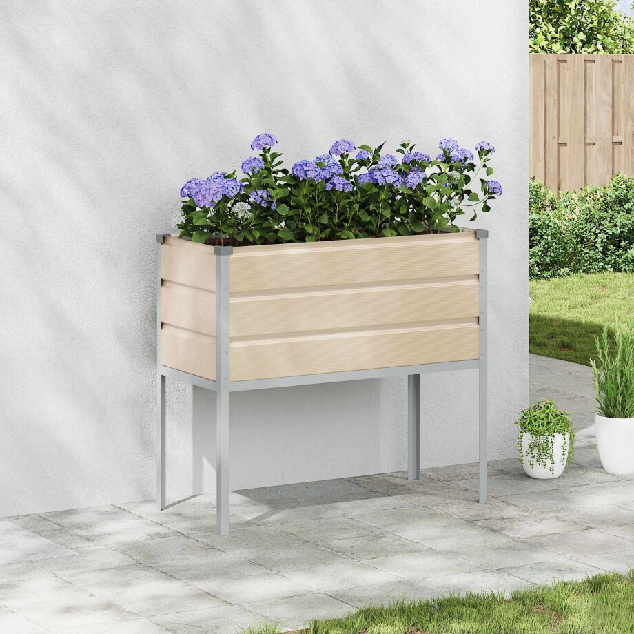 vidaXL Plantenbak Ivoor 100 x 45 x 90 cm Gegalvaniseerd staal afbeelding 1