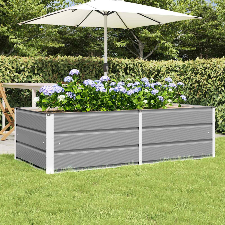 vidaXL Plantenbak Lichtgrijs 160 x 80 x 45 cm Staal afbeelding 1