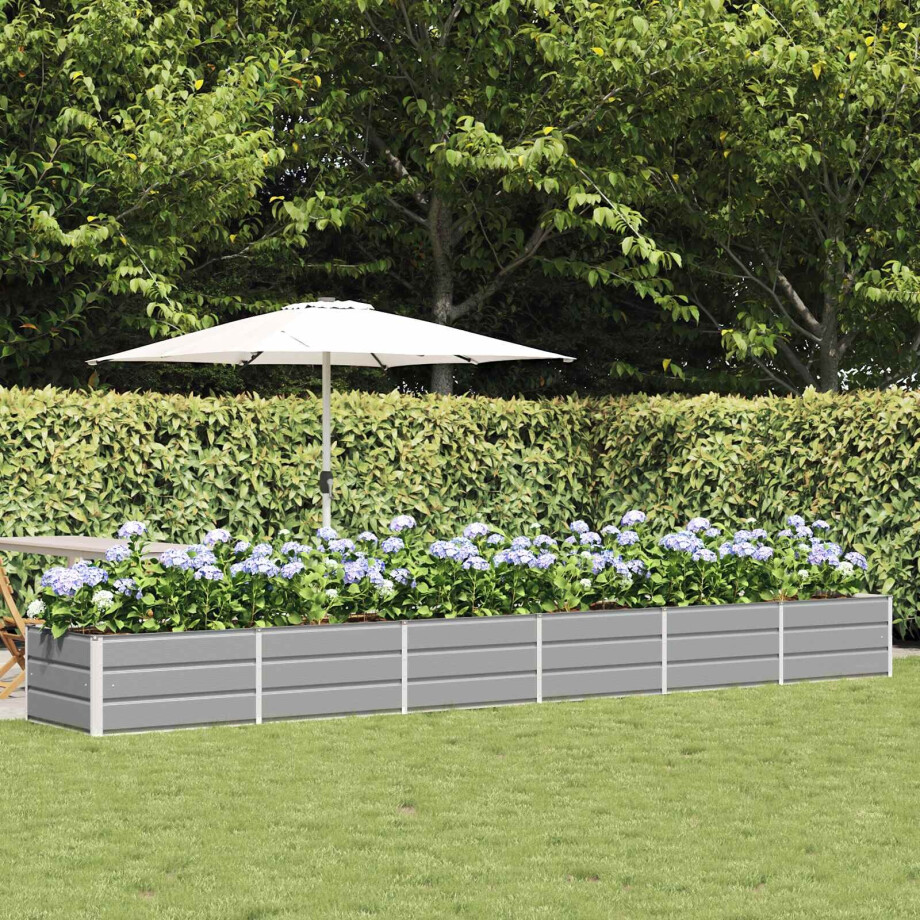 vidaXL Plantenbak Lichtgrijs 480 x 80 x 45 cm Staal afbeelding 1