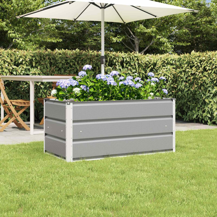 vidaXL Plantenbak Lichtgrijs 100 x 50 x 45 cm Gegalvaniseerd staal afbeelding 1