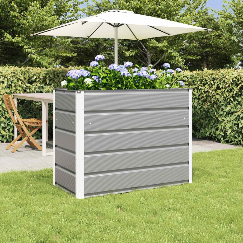 vidaXL Plantenbak Lichtgrijs 100 x 50 x 77 cm Gegalvaniseerd staal afbeelding 1