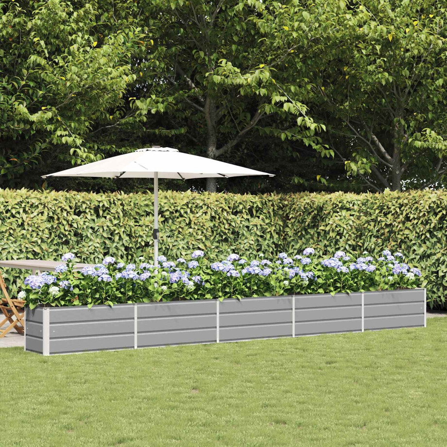 vidaXL Plantenbak Lichtgrijs 480 x 50 x 45 cm Gegalvaniseerd staal afbeelding 1