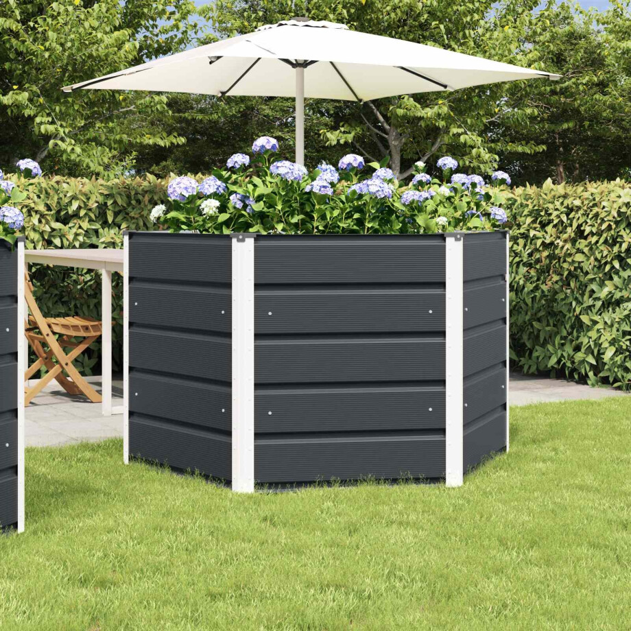 vidaXL Plantenbak Antraciet 129 x 129 x 75 cm Staal afbeelding 1