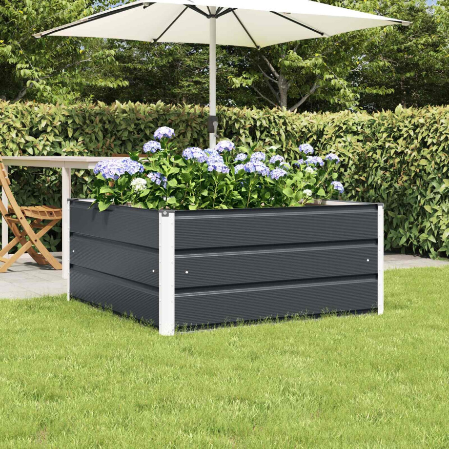 vidaXL Plantenbak Antraciet 100 x 100 x 45 cm Staal afbeelding 1