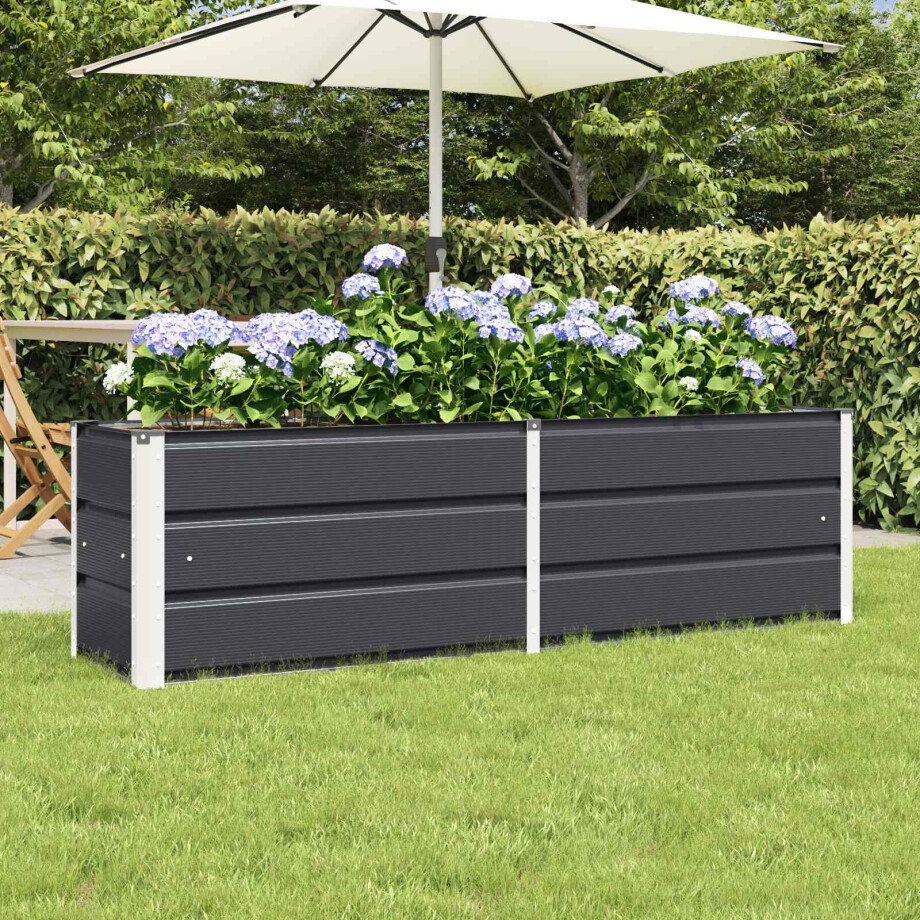 vidaXL Plantenbak Antraciet 160 x 40 x 45 cm Staal afbeelding 1