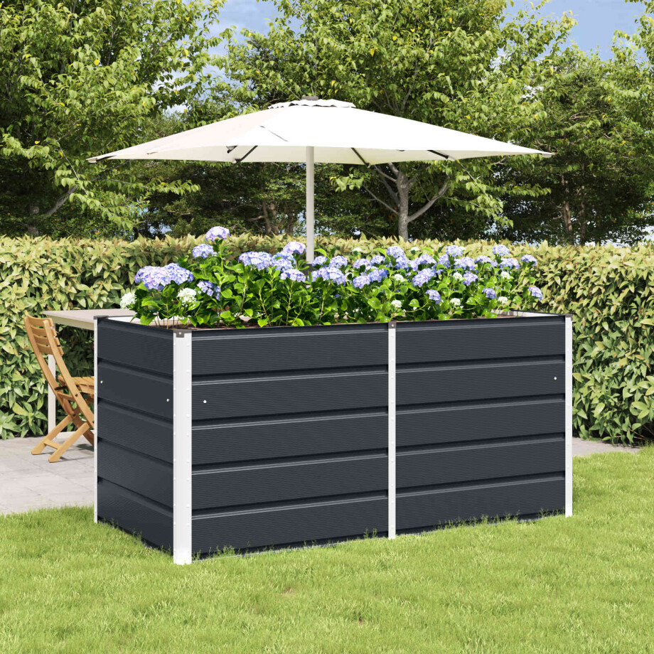 vidaXL Plantenbak Antraciet 160 x 80 x 75 cm Staal afbeelding 1