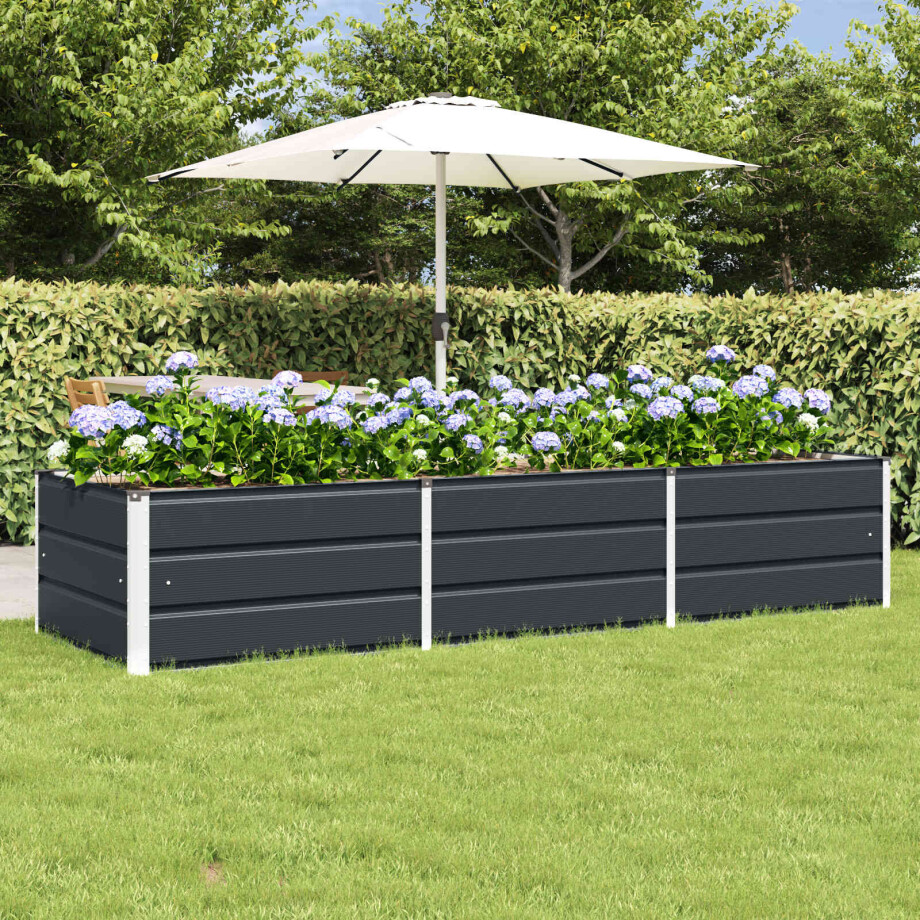 vidaXL Plantenbak Antraciet 240 x 80 x 45 cm Staal afbeelding 1