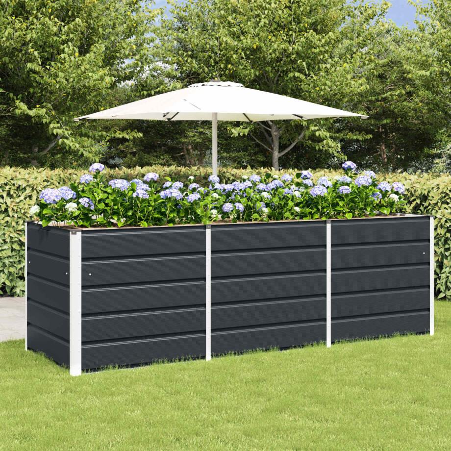 vidaXL Plantenbak Antraciet 240 x 80 x 75 cm Staal afbeelding 1