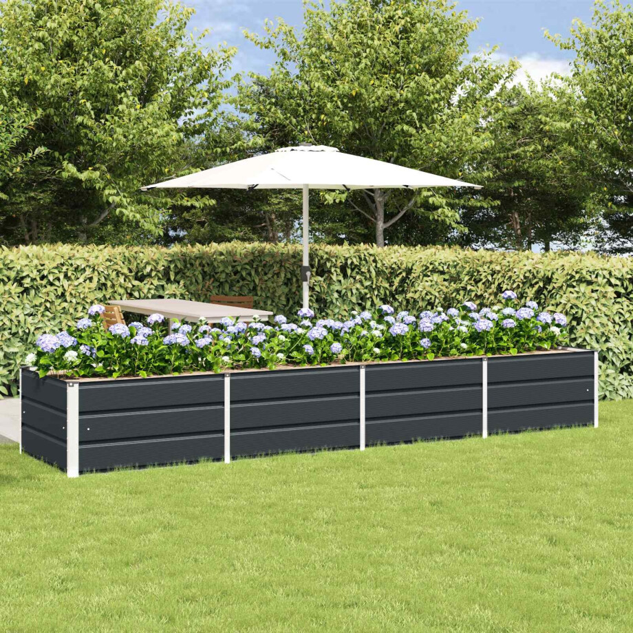 vidaXL Plantenbak Antraciet 320 x 80 x 45 cm Staal afbeelding 1