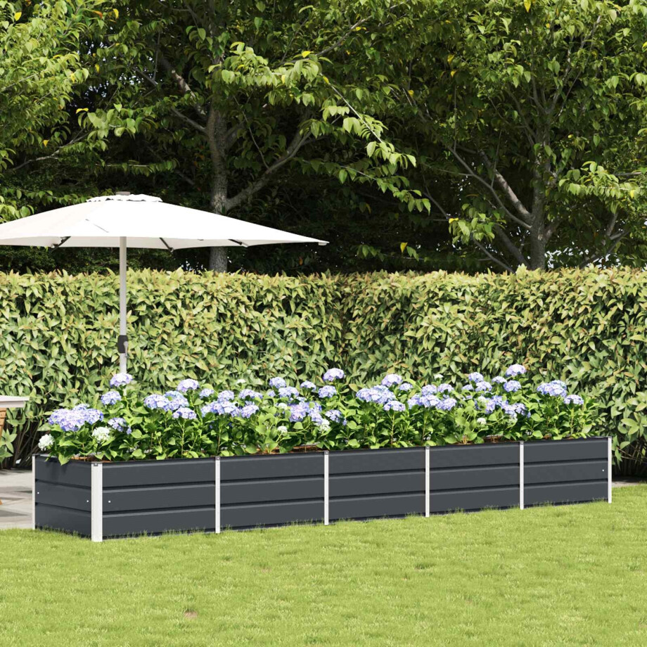 vidaXL Plantenbak Antraciet 400 x 80 x 45 cm Staal afbeelding 1