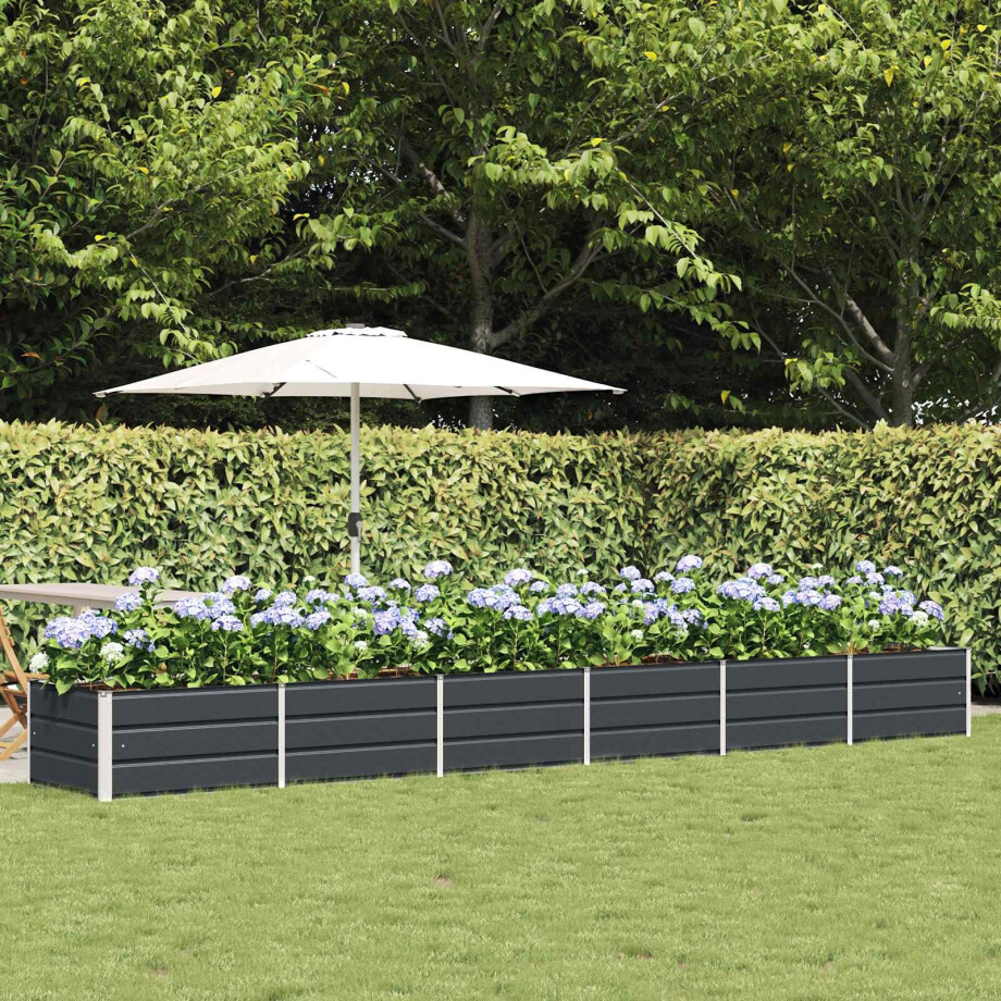 vidaXL Plantenbak Antraciet 480 x 80 x 45 cm Staal afbeelding 1