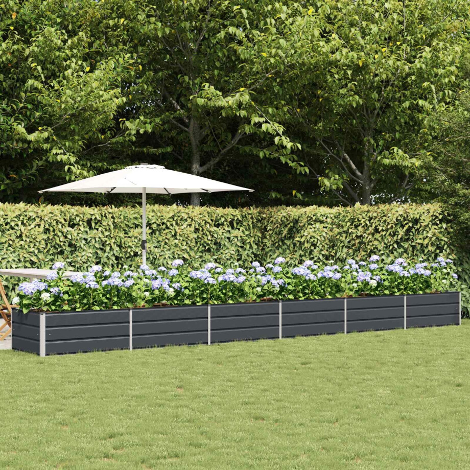 vidaXL Plantenbak Antraciet 600 x 80 x 45 cm Staal afbeelding 1