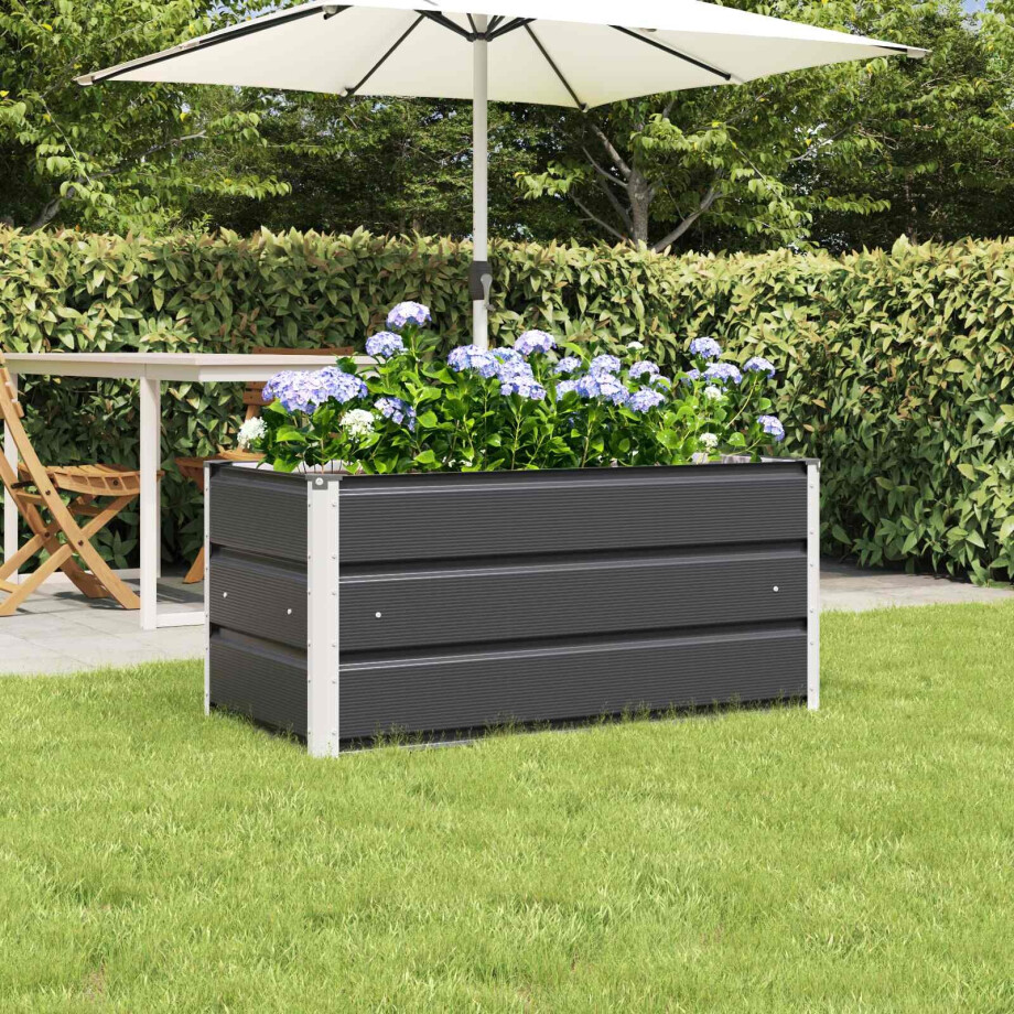 vidaXL Plantenbak Antraciet 100 x 50 x 45 cm Gegalvaniseerd staal afbeelding 1