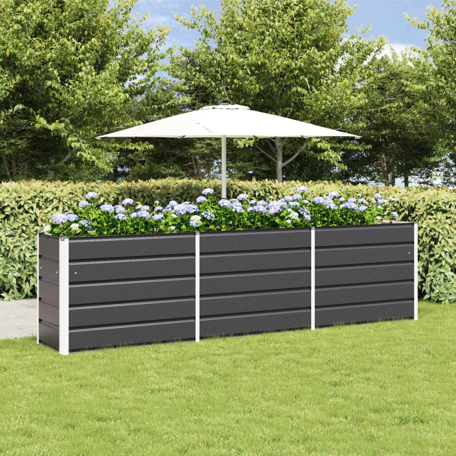vidaXL Plantenbak Antraciet 290 x 50 x 75 cm Gegalvaniseerd staal afbeelding 1