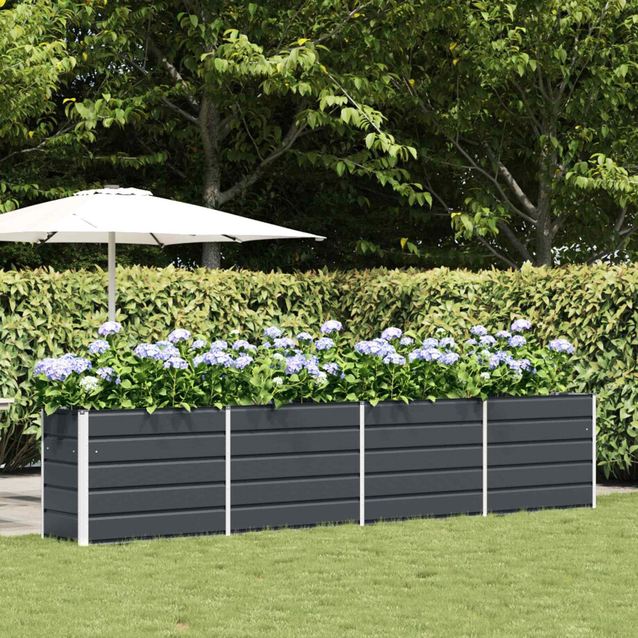vidaXL Plantenbak Antraciet 385 x 50 x 75 cm Gegalvaniseerd staal afbeelding 1