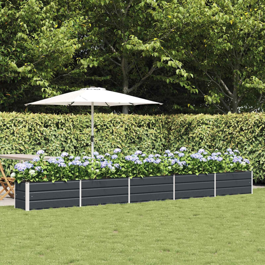 vidaXL Plantenbak Antraciet 480 x 50 x 45 cm Gegalvaniseerd staal afbeelding 1