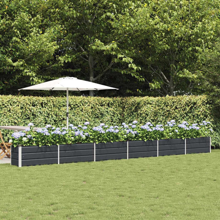 vidaXL Plantenbak Antraciet 580 x 50 x 45 cm Gegalvaniseerd staal afbeelding 1