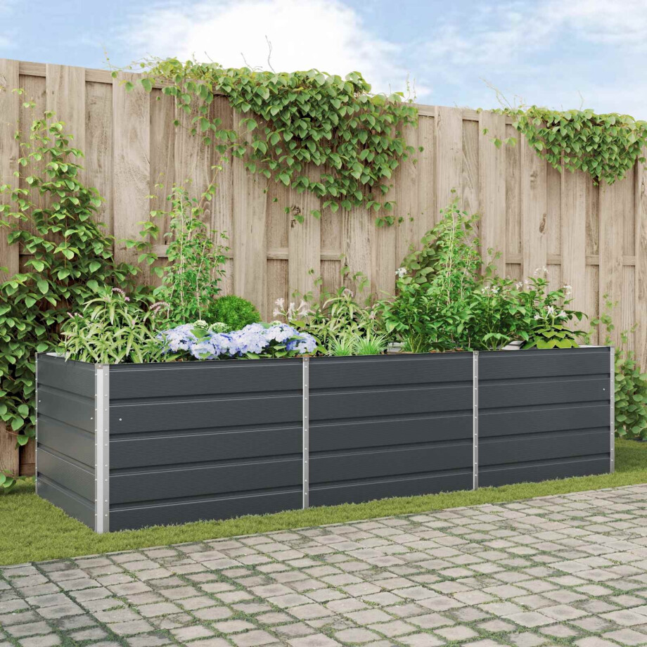 vidaXL Plantenbak Antraciet 290 x 100 x 75 cm Gegalvaniseerd staal afbeelding 1
