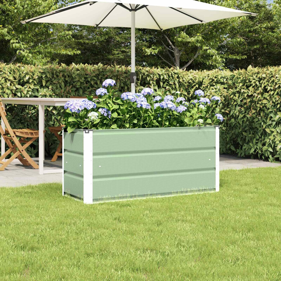 vidaXL Plantenbak Groen 100 x 40 x 45 cm Staal afbeelding 1
