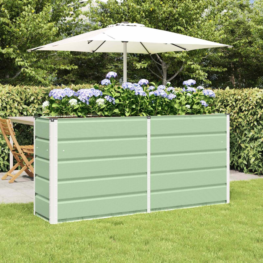 vidaXL Plantenbak Groen 160 x 40 x 75 cm Staal afbeelding 1