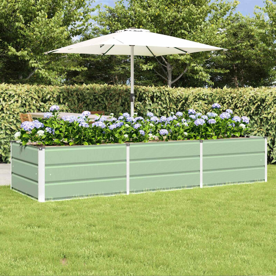 vidaXL Plantenbak Groen 240 x 80 x 45 cm Staal afbeelding 1