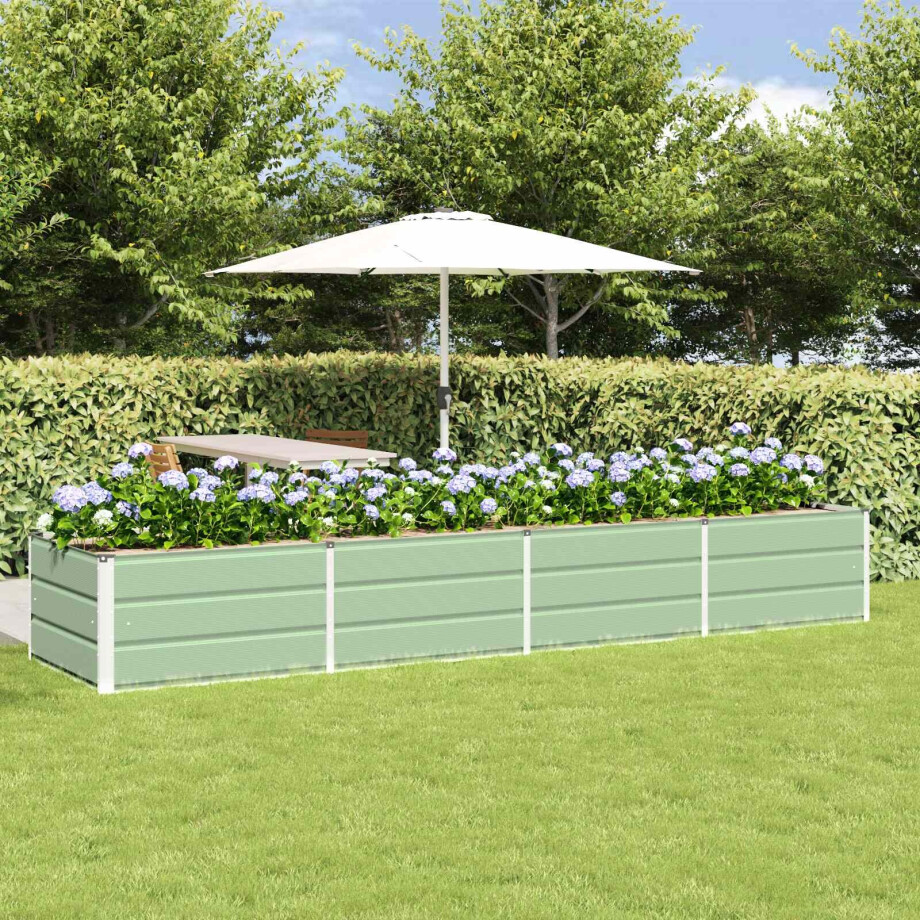 vidaXL Plantenbak Groen 320 x 80 x 45 cm Staal afbeelding 1