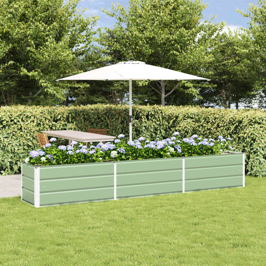vidaXL Plantenbak Pastelgroen 290 x 50 x 45 cm Gegalvaniseerd staal afbeelding 1