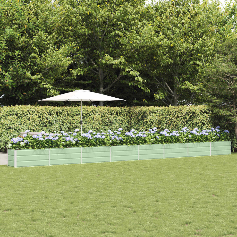 vidaXL Plantenbak Pastelgroen 770 x 50 x 45 cm Gegalvaniseerd staal afbeelding 1